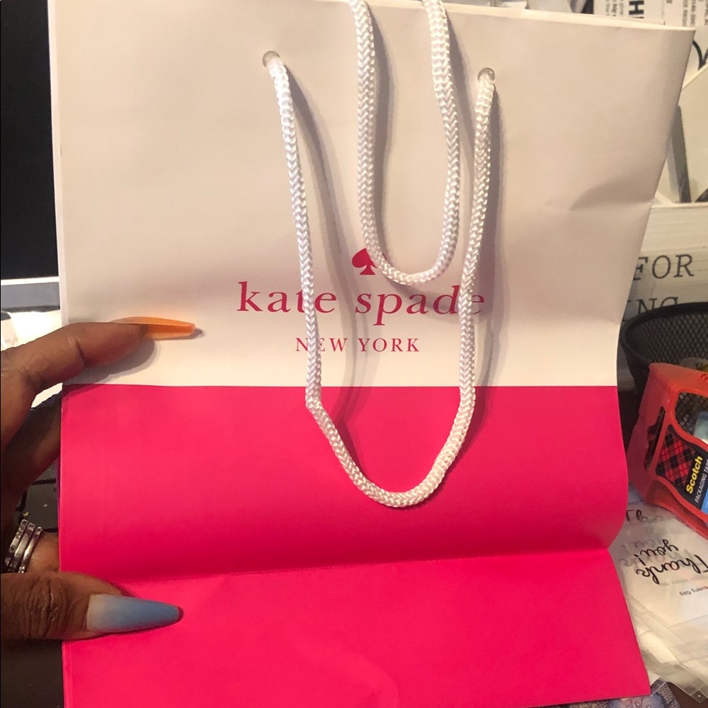kate spade Two-Tone Pink and White Tote Gift Bag